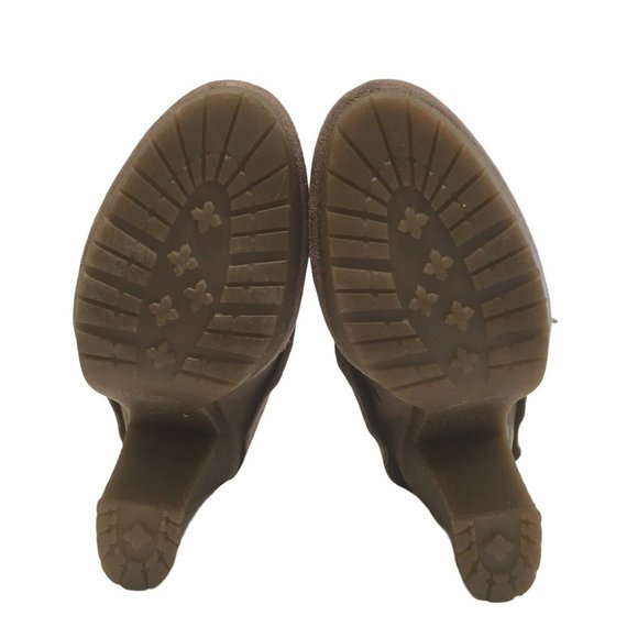 NINE WEST Vintage American Collection Size 7.5M Beige Suede Leather Loafer Heels - Picture 6 of 12